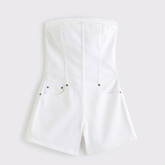 Abercrombie & Fitch Pants - A&F Denim Strapless Romper